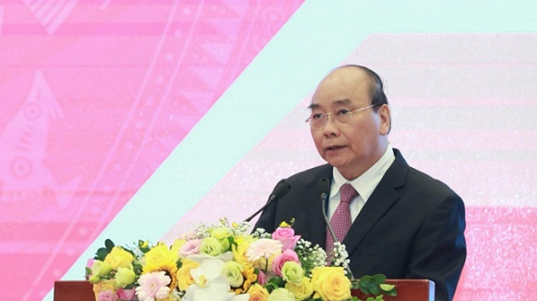 Hình ảnh thủ tướng Nguyễn Xuân Phúc tại Hội nghị ngày 17/1